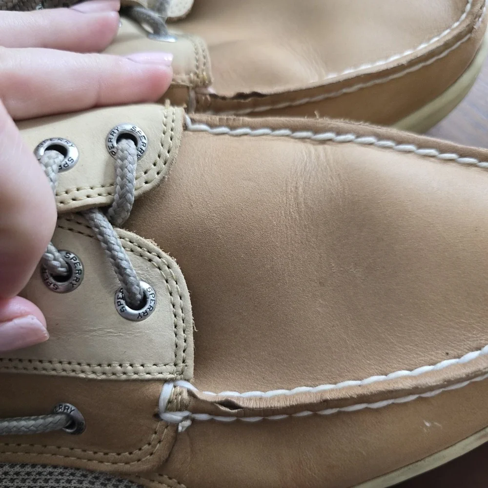 Sperry Shoes Mens 12 Brown Leather Top Sider Boat Deck Moc Toe Casual Comfort